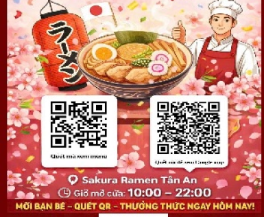 NHÀ HÀNG SAKURA RAMEN TÂN AN - MỞ BÁN TỪ 05/01/2026