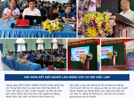 Bình Hiệp tổ chức hội nghị tư vấn, kết nối việc làm cho hơn 150 lao động