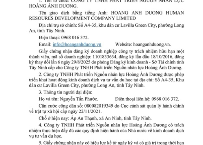 GIAY PHEP TU VAN DU HOC